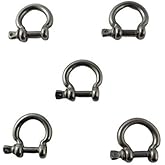 US STAINLESS 5 Pieces Stainless Steel 316 Type E Bow Shackle 5/32" (4mm) Marine Grade