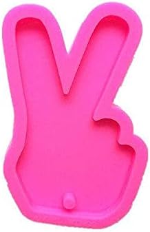 Mixed Media - Shiny Peace Silicone Keychain Mold Peace Sign Silicone Mold Silicone Keychain Mold Peace Mould Peace Resin Mold