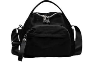 Veluna crossbody/shoulder bag, solid color nylon travel tote bag with zipper inner pocket, large capacity anti-theft tote bag