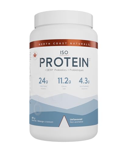 North Coast Naturals- Grass Fed Iso Protein 100- Whey Protein Powder Fortified with the prebiotic inulin and probiotic – 680 g- Unflavoured