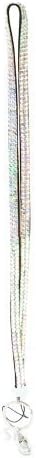 Crystal Clear Rhinestone Lanyard Identification Holder, Key Card Holder, Employee Holder by LZ New York