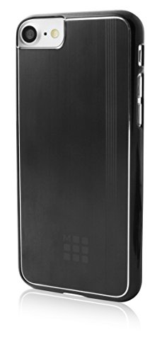 Moleskine Brushed Metallic Case - Engraved Elastic Brand and Logo - Black - iPhone 7
