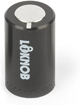 Loknob Locking Control Pot Knob, 1/2" Black/Silver Knob for 6mm Shaft, M7 Thread
