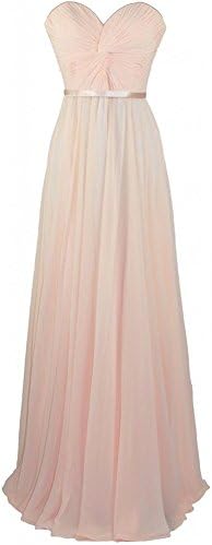 Xqmdress Women's Long Strapless Evening Bridesmaid Dress Gown Light Peach US6