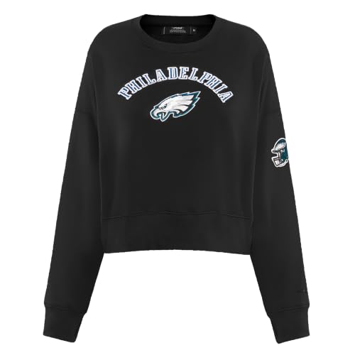 Pro Standard Sudadera clasica de felpilla para Mujer de la NFL, con Parte Trasera cepillada, de Rizo frances, Cuello Redondo