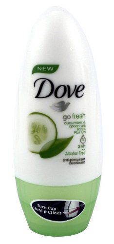 Dove Antiperspirant Deodorant Roll on Go Fresh Cucumber & Green Tea 40 Ml / 1.35 Oz Travel Size (Pack of 6)