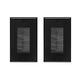 VCE 2-Pack Single Brush Wall Plate Cable Pass Through Insert for Wires, Single Gang Cable Access Strap, Wall Socket for HDTV, Home Theater Systems - Black UL Listed