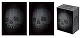 Legion SUPER Iconic SKULL Deck Box + 100 Matching DOUBLE Matte Finish BLACK Sleeves (fits Magic / MTG, Pokemon Cards)
