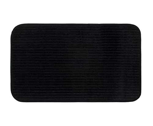 Goezze - Non-Slip Soft Bath Mat, 100% Polyester, 60 x 100 cm - Black