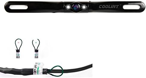 2 LEDs Backup Camera, Switchable Car Camera COOLINT 105L2 Easy to Install OEM Replace Solid License Plate Multifunction Auto Parking Car Rear View Backup Camera - Black