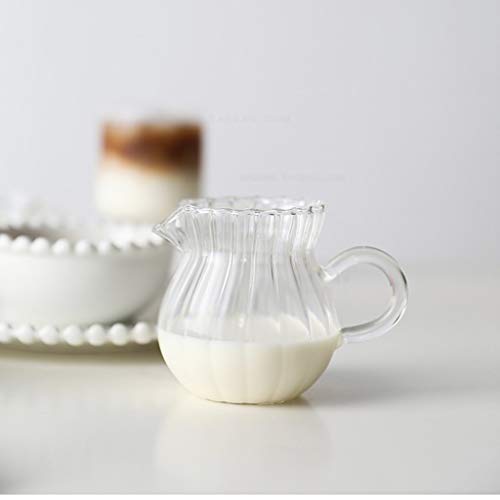 ZYLBDNB Zuckerdose milchkännchen Set Glas Milchkrug, Sirup Dispenser Jar, Aufschäumen von Milch Pitcher for Kaffee… – Bild 5