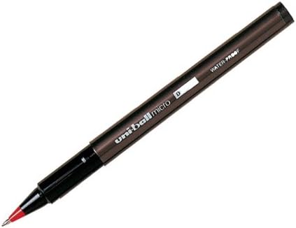 Uni-Ball Ub155 Micro Deluxe Rollerball Pen Ultra Fine 0.5Mm Tip 0.2Mm Line Red Ref 9000602 (Pack Of 12)