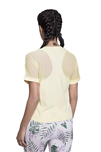 Satva Premium Organic Cotton Racerback Mesh Short Sleeve T-Shirt Round Neck For Yoga Workout Running Sports Training Cycling Jodo Tee, Yellow, X-Small - Thumbnail 3