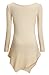HIMONE Women Handkerchief Hem Long Sleeve Long Tunic Top Solid Beige Large