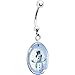 Holiday Snow Globe Snowman Belly Ring