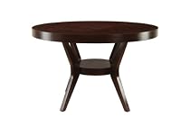 Furniture of America Galore Round Dining Table, Espresso