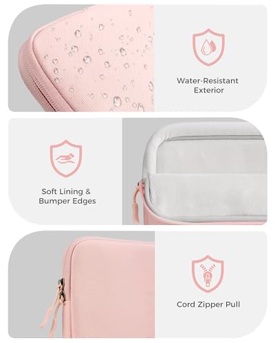 ProCase Funda para MacBook Neo 13 Pulgadas 2026 (A3404 A18 Pro), Bolsa Resistente con Forro Suave y Bolsillo Delantero para Lápiz y Cargador - Rosado