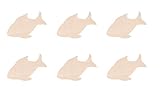 Natural Unpainted Wood Cutout - Fish Shape - Set of 6