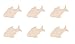 Darice Natural Unpainted Wood Cutout - Fish Shape - Set of 6