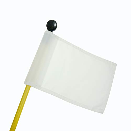 Kofull Detachable Backyard Practice Golf Hole Pole Cup Flag Stick, (3 Sets) Nylon Golf Putting Green Flagstick with Cup for Yard (3cups, 3flags and 3poles) (White) - Thumbnail 3