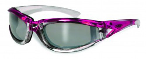 Global Vision Eyewear FlashPoint Sunglasses, Flash Mirror Crystal Reflection Lens, Pink Frame