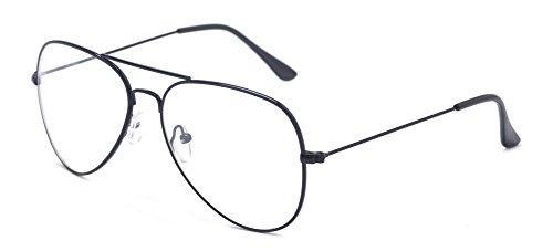 Outray Classic Aviator Metal Frame Clear Lens Glasses 2167c1 Black