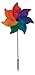 In the Breeze Pinwheel Spinner on Fiberglass Pole, Rainbow Poly Petal Pinwheel, 18-Inches, 2870