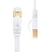 NCElec Flat STP Cat7 Ethernet Cable, Safe for in-Wall and Outdoor Use (100Ft, White)