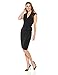 Lark & Ro Women's Classic Cap-Sleeve Wrap Dress, Black, Medium