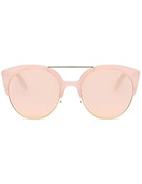 SOJOS Mujer Retro Vintage Half Metal Frame Cateye Gafas de sol SJ2035