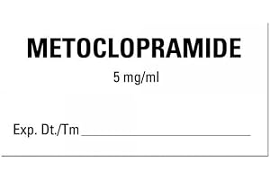LabelValue Brand - 2” x 1” METOCLOPRAMIDE 5mg/ml with Expiration Date/Time Labels - 500 Labels/Roll | Commonly Used for Medical Paperwork, Containers, Syringes, and Vials