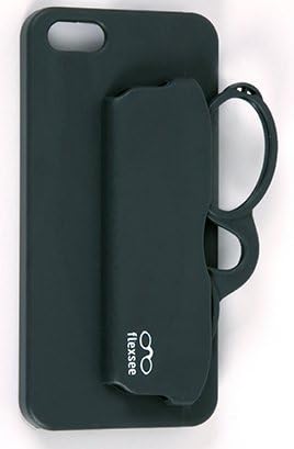 Flexsee Eye-Case Lightweight Nose Resting Flexible Reading Glasses for your I-phone, Easy to Carry, Unbreakable, Grey +2.5