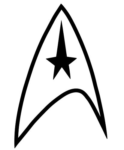 Star Trek Federation Logo Vinyl Car Truck Laptop Tablet Decal Sticker (Black, 4")