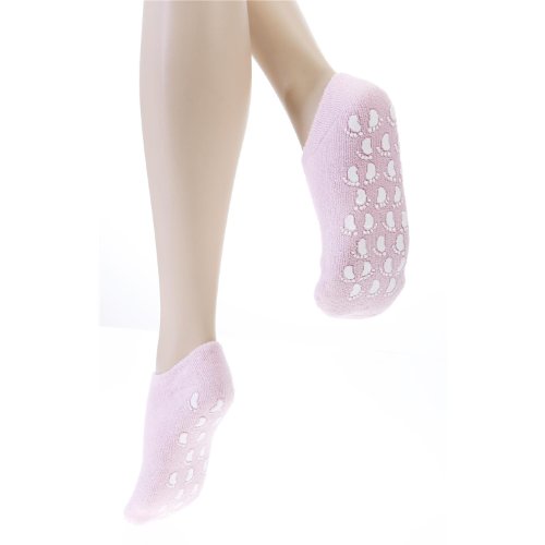 Deluxecomfort Terry Gel Lined Moisturizing Sock Plush Booties Pair, Pink
