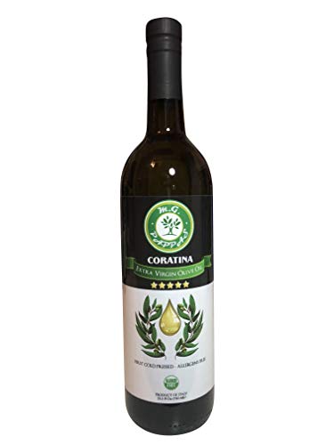 M.G. PAPPAS - Coratina Extra Virgin Olive Oil, Unfiltered First Cold Pressed, Italian, Gluten-Free, Polyphenols, Low…