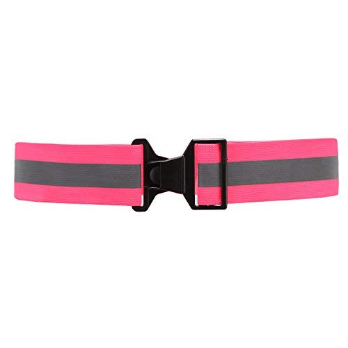 AYKRM 5 colors optional High Visibility Waist Belt,Reflective Running Gear,Running belt (pink, S-XL)