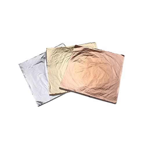SEWACC Copper Foil Paper Decorative Stickers 100pcs Pack Imitation Gold Leaf for DIY Art Crafts Home Decor and Furniture Decoration