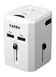 Vafru Universal World Wide All-in-one Safety Travel Charger Wall Charger Adapter Plug Built-in 3.1A Dual USB Ports Safety Fuse Protection - White