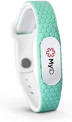 MyID Hive Medical ID - Store Medical Information for Free - Super Comfortable Silicone Material - Perfect for Those with Diabetes, Autism, Etc - Fits Kids & Adults - Silver Pod