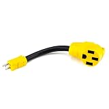 Proline Power Female 50Amp to 15Amp Male, RV Camper Adapter Cord, with Easy Removal Handle 12inch,10/3, STW (50F/15M)
