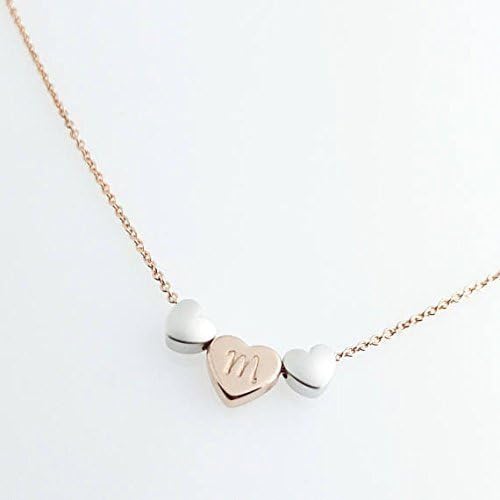 HandStamped 16k Plated lovely Triple Hearts Nacklace/ 16k Rose Gold Gold White Gold Plated/ Wedding Christmas Bridemaids Gift