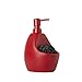 Umbra Joey, Matte Ceramic Liquid Soap Dispenser with Sponge Caddy, Ideal for Kitchen or Bathroom Use, Red
