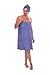 TexereSilk Women's Towel Wrap - Rayon Cotton Blend Spa Wrap Set (The Waterfall, Kashmir Blue, Small/Medium)
