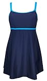 Women's Plus Size Swimwear Color Contrast Swimdress One Piece Swimsuits