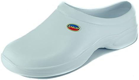 Evacol Unisex Nursing clogs Ultralite Nurse shoes unifororm clogs for health care and hospitals whiten 40