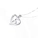 DAOCHONG Sterling Silver Always My Sister Forever My Friend Double Love Heart Necklace, Box Chain 18