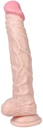 XSEJ Ealistic Slicone Wand Soft Flexible and Skin-friendly 25.5cm with Suction Cup Diameter 4cm