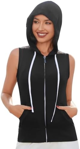 Amazon.com: The-Tops Women's Casual Vest Sleeveless Zip up Hoodie