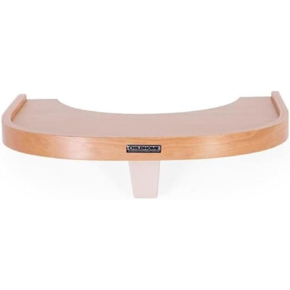 CHILDHOME, Tray for Evolu 2 High Chair, Adjustable in Depth, Easy to Install, with Silicone mat, Non-Slip, Easy to Clean, Colour Natural Wood