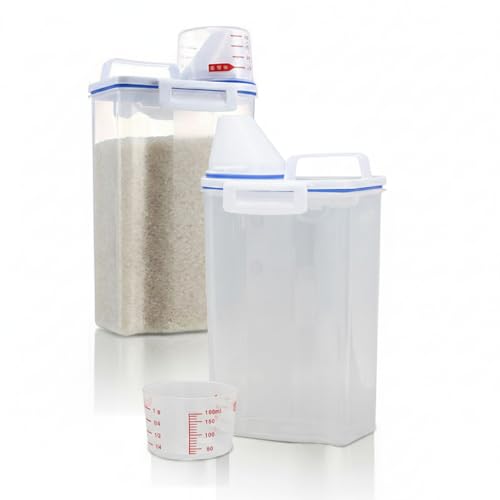 Kit 2 Unids Potes Herméticos 2 Litros Organizador Para Cozinha e Lavanderia